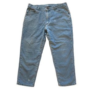 LL Bean Flannel Lined Jeans VTG USA Made Size 44x30 Measures 41x30 Cotton Plaid